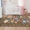 Runner Rug - Floral Boho Design, Ultra-Thin Low Pile, Non-Slip Backing, Machine Washable, 5*7ft, Brown - 2 of 4