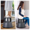 Costway Kick Stool Rolling Step Stool W/ Non-Slip Rubber Platform 330LBS Capacity Gray Backless - 2 of 4