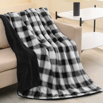 Black and white check throw new arrivals