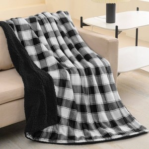 50"x60" Printed Velvet to Solid Faux Shearling Throw Blanket - Sutton Home Fashions - 1 of 4
