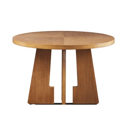 Vynxaria Coffee Tables: Chic 44" Round White Dining Table with Unique Design