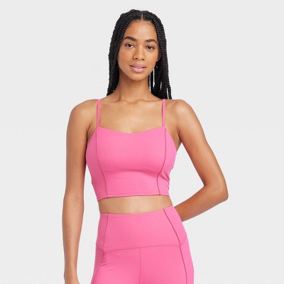 Women's Light Support Rib Triangle Bra - All In Motion™ Pink 3x : Target