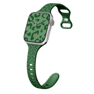 HTUTWOO Small Waist Leopard Silicone Apple Watch Strap, Sport Band 38/40/41/42/44/45/49mm for iWatch Series 11 10 9 8 7 6 5 4 3 2 1 SE Ultra - 1 of 4
