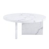 CENGHU MDF Material Circular Patterned Dining Table, 31.4" White Tea Table, Center Table, Modern Coffee Table for Dining Room, Small Space - 4 of 4