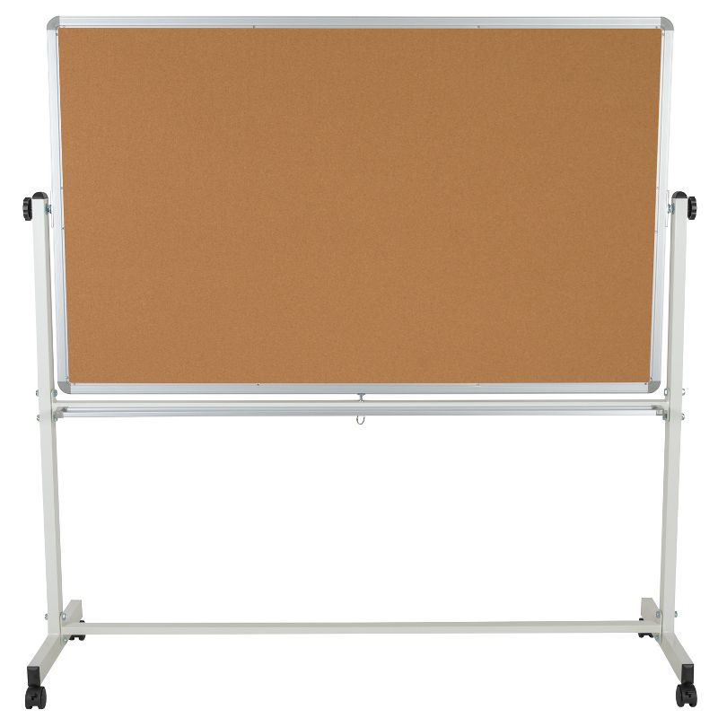 Emma and Oliver Reversible Mobile Cork Bulletin Board and White Board Stand with Pen Tray, 6 of 18
