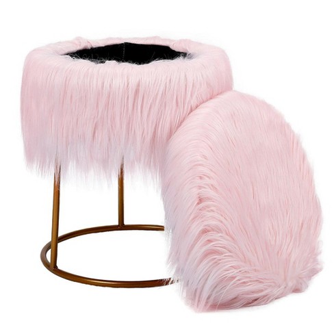 Furry discount pink stool