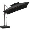 Crestlive Products 10FT Square Double Top Offset Cantilever Umbrella with Base UV30+ Outdoor 360 Degree Rotation 6 Heights Adjustable Umbrella - 2 of 4