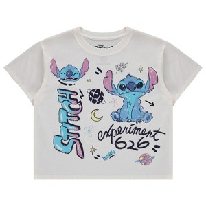 Ladies Lilo and Stitch Shirt - Ladies Classic Lilo and Stitch Fashion Tee - Disney Lilo and Stitch Short Sleeve Skimmer Crop Top Tee - 1 of 4