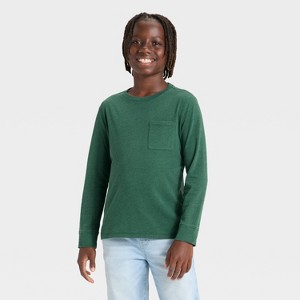 Boys' Long Sleeve Washed Pocket T-Shirt - Cat & Jack™ - 1 of 3