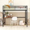 ALEXOUN Metal Loft Bed Frame, Loft Bed with L-Shape Desk and Metal Grid, Space Saving Loft Bed with Desk Underneath for Kids,Teens - 4 of 4