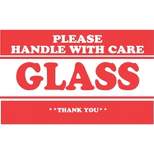 The Packaging Wholesalers 2 x 3" Please Handle with Care Glass Thank You Label LABDL1279