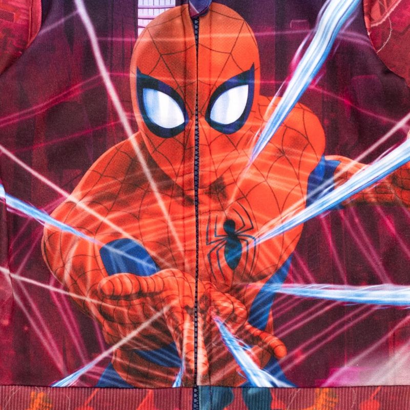 Marvel Spider-Man Fleece Zip Up Cosplay Hoodie Toddler to Big Kid, 3 of 8