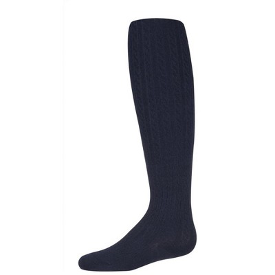 Memoi Girls' Supreme Cotton Blend Non-pilling Opaque Tights Navy 6-8