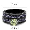 Slickblue Women's Interlocking Band Ring, Apple Green CZ, Light Black Finish, Stainless Steel, Sizes 5–10 - 2 of 4