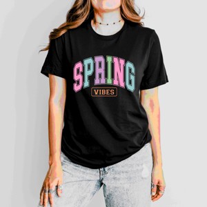 Simply Sage Market Spring Vibes Arched Varsity Short Sleeve Tee - 1 of 4