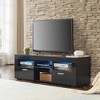 Chic Crate - Modern TV Media Console w/ Ambient RGB Lighting - High Gloss UV Finish - Lounge/Bedroom - Obsidian Black - 4 of 4