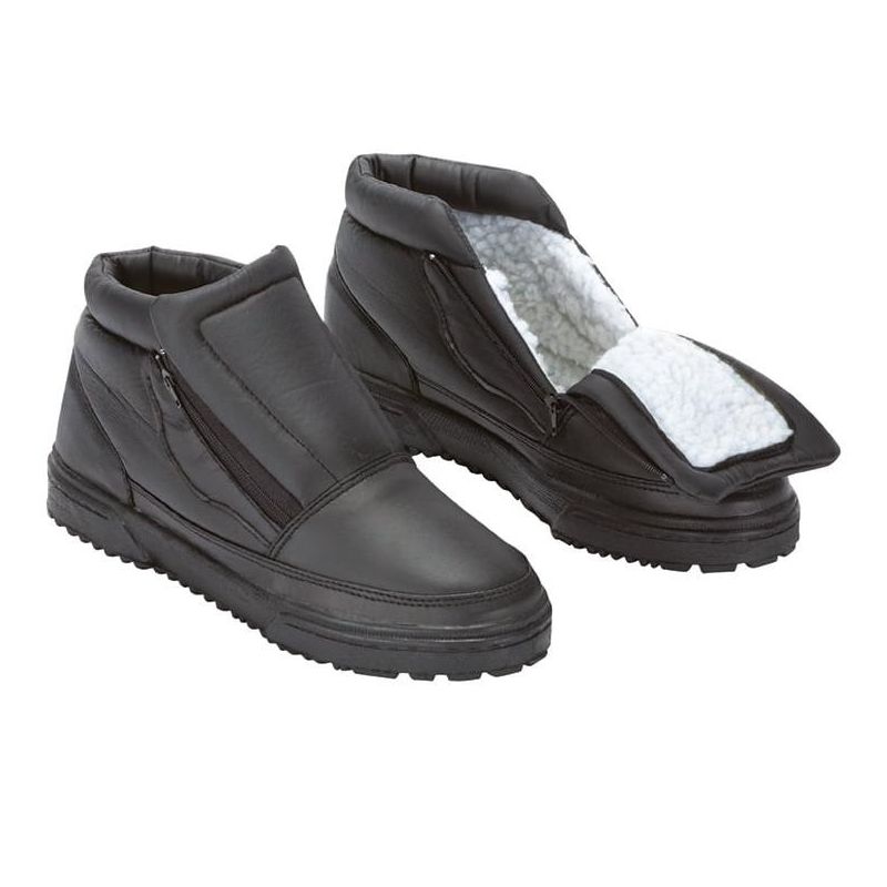 Collections Etc Water Resistant Fleece Insulated Snow Boots with Flip-Out Ice Grippers and Skid-Resistant Soles, 4 of 6