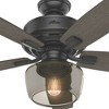 Hunter 52" Bennett Matte Black Lighted Ceiling Fan with Integrated LED and Grey Walnut Blades for Stylish Living Spaces - 3 of 4