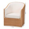 bali & pari Tessa Rattan Arm Chair Light Honey/White - 3 of 4