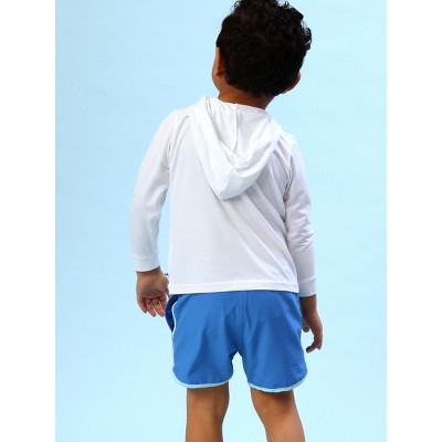 RuggedButts Boys UPF50+ Sun Protected Stretch Dolphin Hem Swim Trunks - Sonic Blue, 6 — фото 5