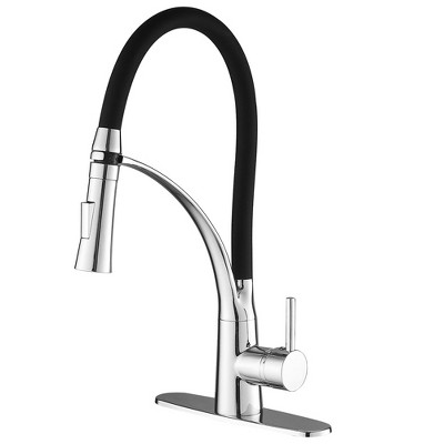 Single-Handle Pull-Down Sprayer 2 Spray High Arc Kitchen Faucet With Deck Plate