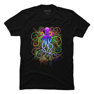 Men's Design By Humans Octopus Psychedelic Luminescence By BluedarkArt T-Shirt