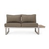 Sterling 4pc Outdoor Aluminum V Shaped 5 Seater Sofa with Cushions - Khaki/Natural - Christopher Knight Home - 4 of 4