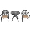 Vynxaria 3-Piece Cast Aluminum Patio Furniture Set with Brown Cushions ¨C Elegant & Comfortable - 2 of 4