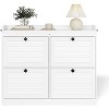 4-Drawer Shoe Storage Cabinet - Narrow Freestanding Organizer w/Wooden Legs for Hallway, Bedroom, Living Room - 3 of 4