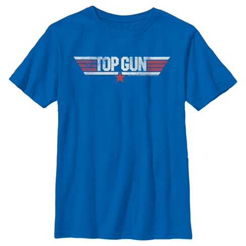 Men's Top Gun Shiny 3D Logo Graphic Tee Navy Blue Small