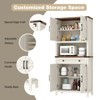 Tall Farmhouse Storage Cabinet, 6 Tier Kitchen Pantry Organize, Microwave Stand - 3 of 4