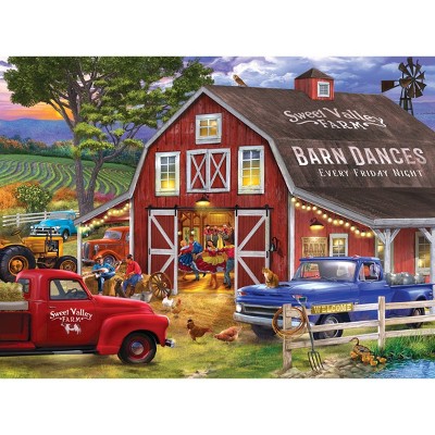Chris Bigelow The Barn Dance 1000 Piece Red Barn Jigsaw Puzzle