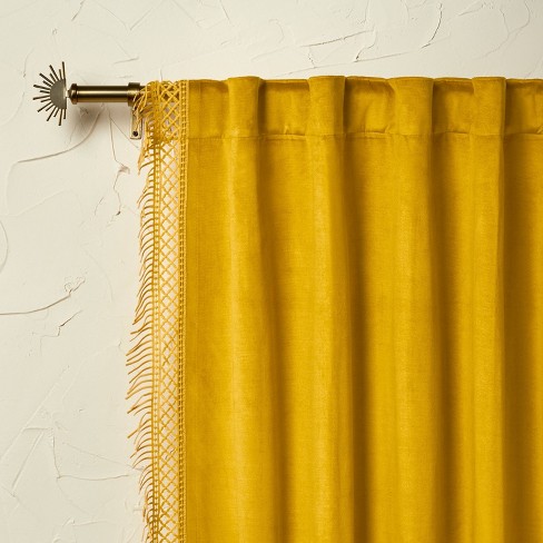 Yellow velvet deals curtains