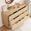 Rattan 6 Drawer Dresser, Farmhouse Wooden Chest of Drawers with 5 Metal Legs - 3 of 4