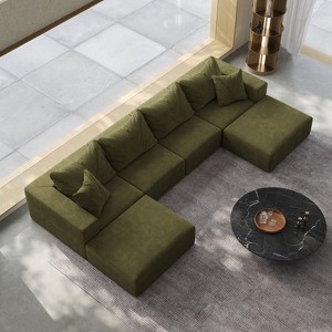 NicBex Couches for Living Room 162" Cloud Sofa Sectional Sofa Couch Set L Shaped Free Combination Sofa Couch With 6 Pillows - 1 of 4