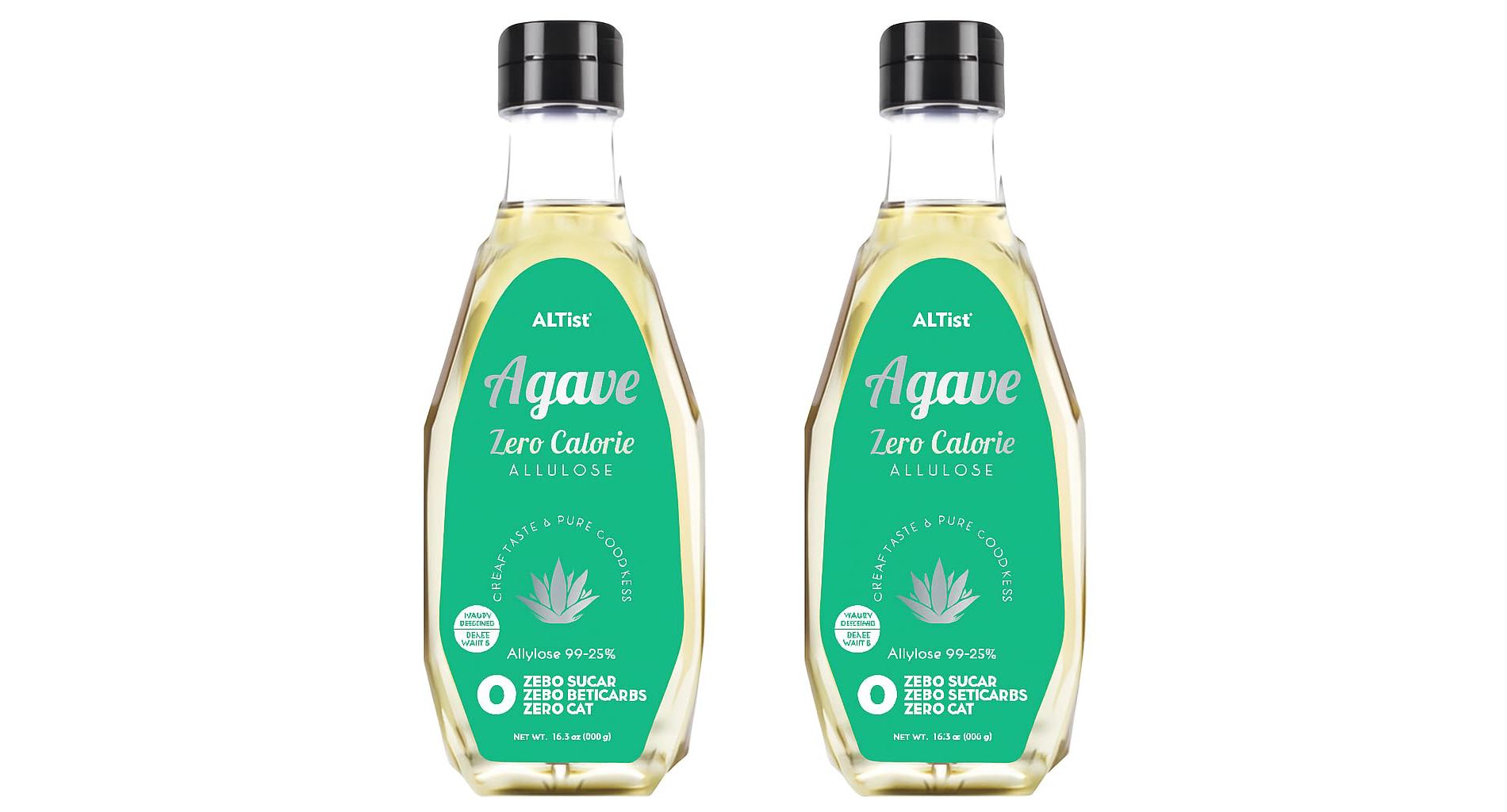 ALTist Allulose Syrup Sweetener – Zero Calorie Liquid Sugar Alternative, Keto, Vegan, Non-GMO, Plant-Based, 17.7 fl oz x 2 Bottle (Agave)