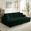 Mjkone Corduroy 2-Seater Chaise Lounge With Storage Ottoman& Armrest,Upholstered Loveseat Sleeper Reclining Sofa Bed Indoor - 3 of 4