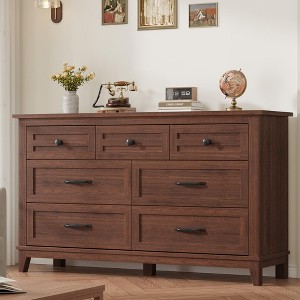 7 Dresser for Bedroom, 54 in Wide Drawer Dresser with Storage Freestanding, Wooden Closet Storage Chest - 1 of 4