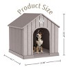SEVOBAL Pet Crates and Houses Pointed Roof Dog House Waterproof UV Resistant with Hidden Nails Side Vents for Outdoor, Gray, 38.62"*36.26"*38.07" - 3 of 4