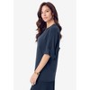Roaman's Women's Plus Size Ultrasmooth Fabric V Neck Tee With Chain Detail - 4 of 4