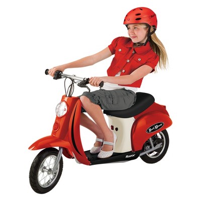 Red 24V Retro Electric Kids Ride-On Scooter