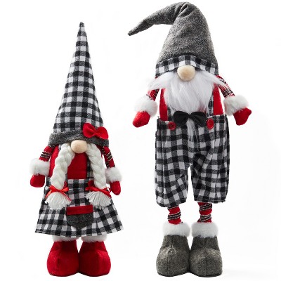 JOYFY Christmas Couple Gnome Decoration Long Leg (Black Buffalo) - 23"