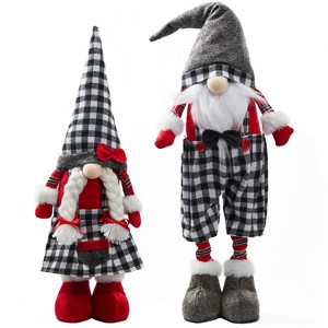 JOYFY Christmas Couple Gnome Decoration Long Leg (Black Buffalo) - 23" - 1 of 4