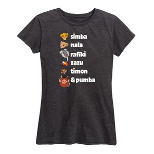 Women's - The Lion King - Simba Nala Rafiki Zazu Timon Pumba Short Sleeve Graphic T-Shirt - 1 of 4