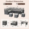 Cesicia 7-Piece Dark Blue Sofa Set, Garden Patio Wicker Sectional Sofa Set with Coffee Table Fit for Both Indoor And Outdoor - 2 of 4