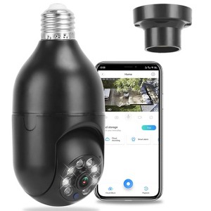 iMountek"E27 WiFi Bulb Camera 1080P FHD with Pan/Tilt, Two-Way Audio, Night Vision & Motion Detection"Black - 1 of 4