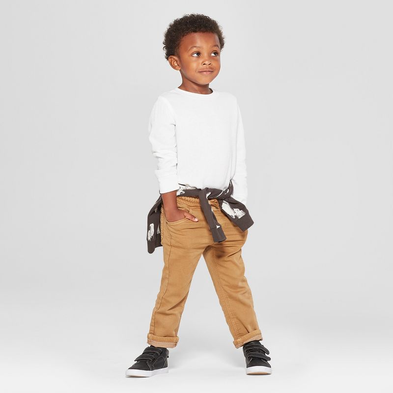 Toddler Boys' Pull-On Straight Fit Jeans - Cat & Jack™ Khaki, 4 of 5