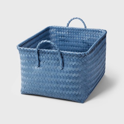 Large Woven Rectangular Storage Basket Blue - Brightroom™