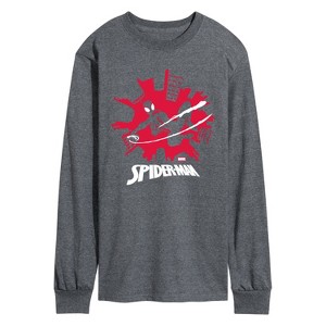 Men's - Marvel - Spider-Man Miles Skyline Long Sleeve Graphic T-Shirt - 1 of 3