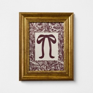 8"x10" Block Print Bow Framed Wall Art - Threshold™ designed with Studio McGee - 1 of 3